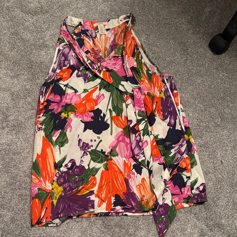 J. Crew Multicolor Floral Blouse